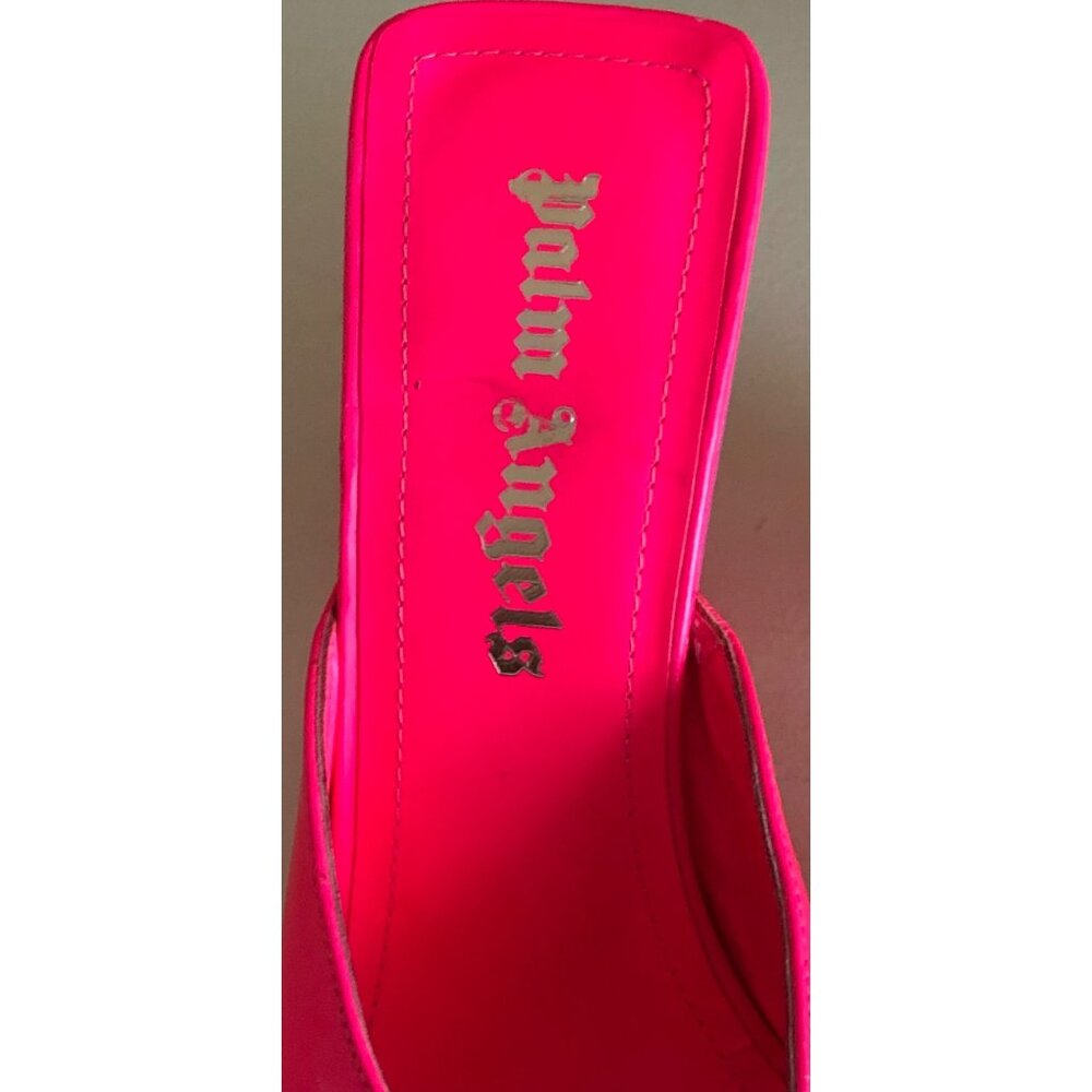 Women's Palm Angels Mule FUCHSIA Neon Pink Palm Tree Heel Size 37 / 6.5 - Picture 8 of 12